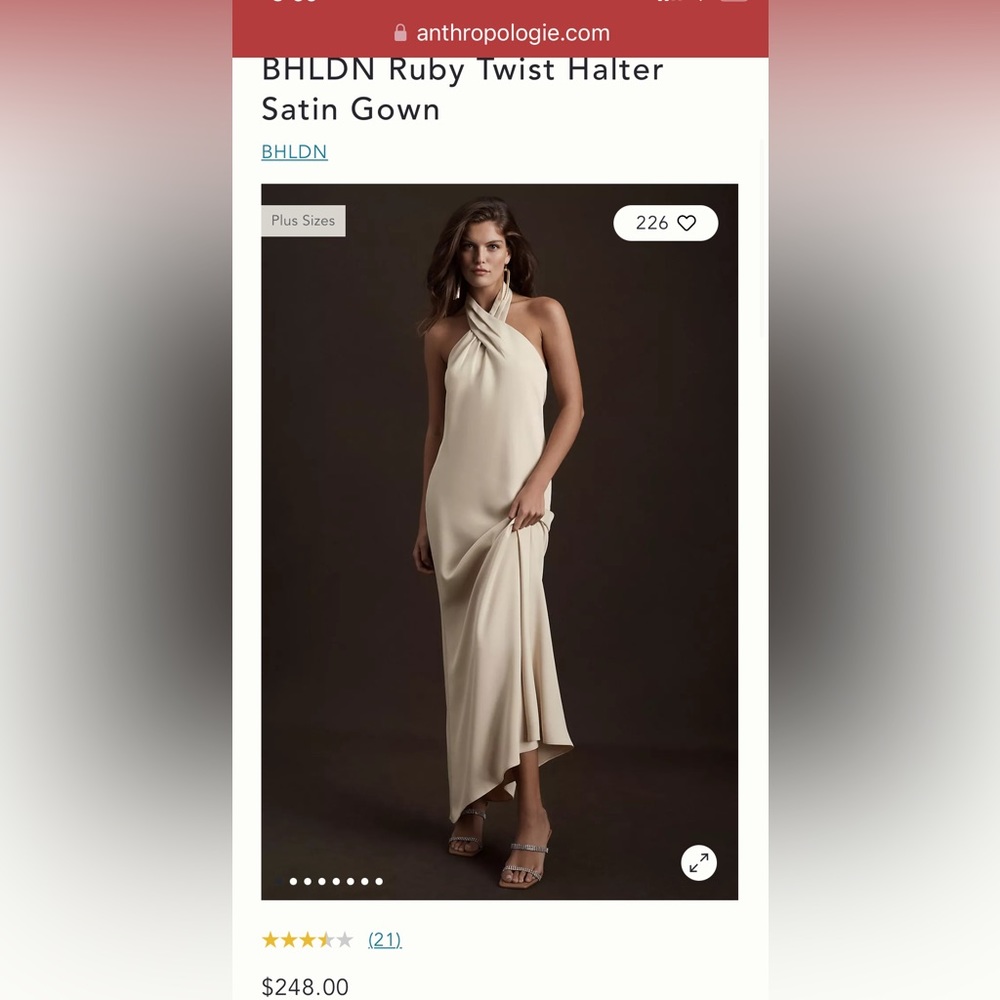 BHLDN Ruby satin bridesmaid dress in champagne - Picture 2 of 4